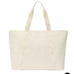PINK Victoria's Secret Beige Studded Tote Bag